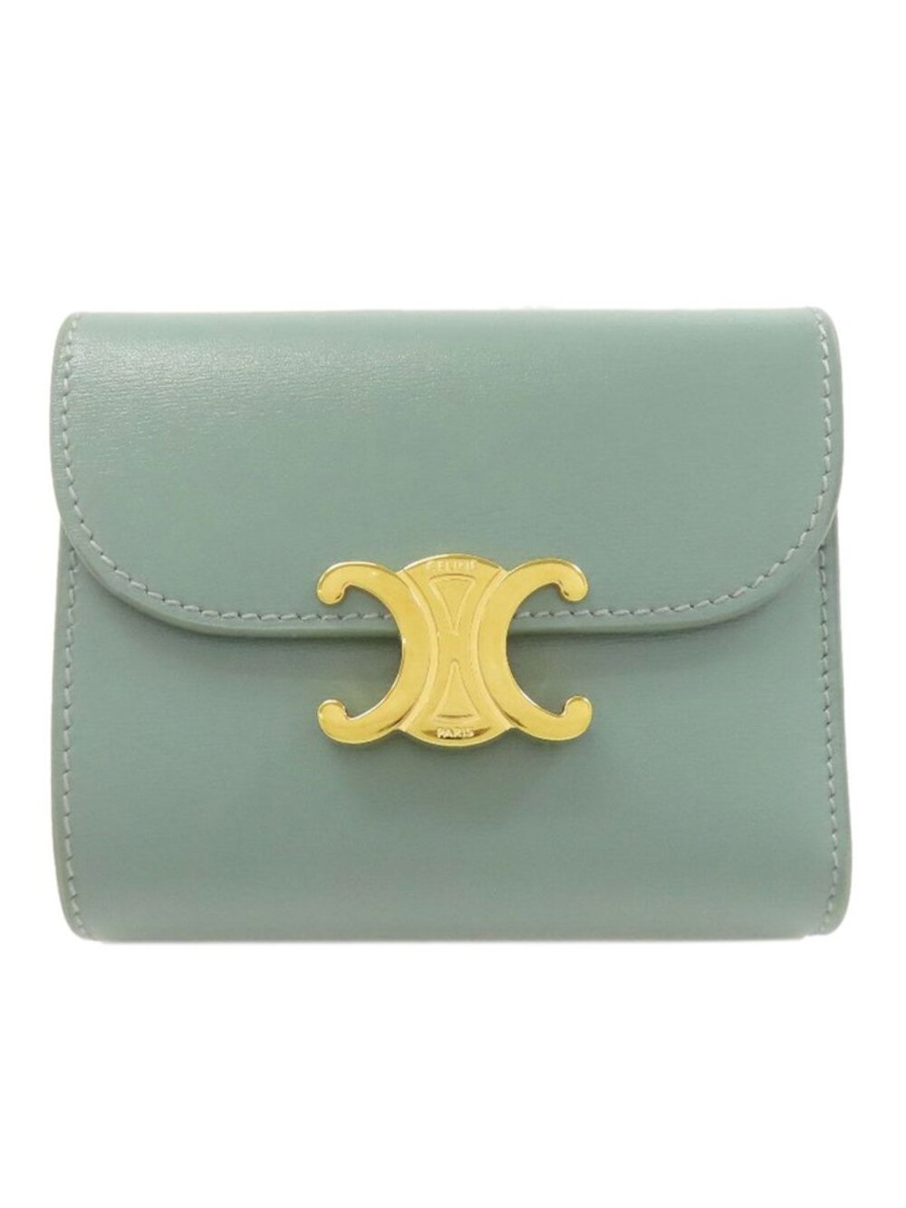 Celine Triomphe Flap Trifold Bifold Wallet Leather - Picture 1 of 15